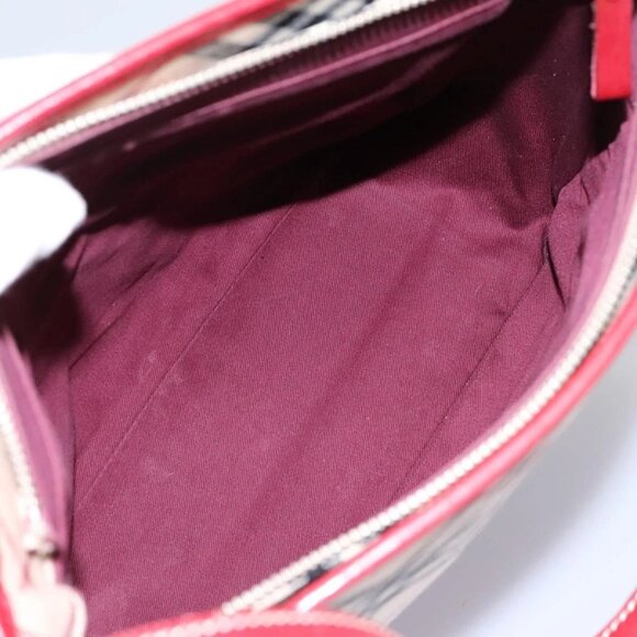 BURBERRY Nova Check Blue Label Shoulder Bag Canvas Beige Auth BD954 - Picture 12 of 16